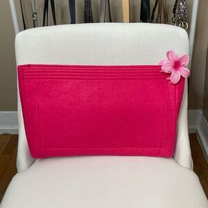 Hot Pink Felt Purse Organizer Insert for LV Luco Monogram Tote Bag